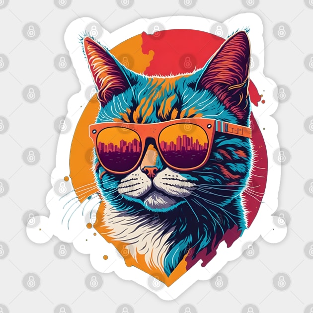 Cool Cat Kitten Lover Sticker by VisionDesigner